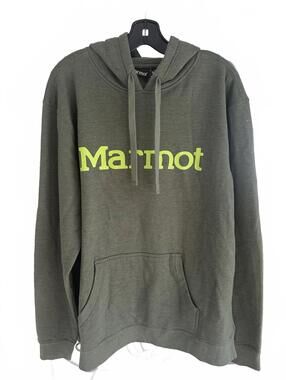 Marmot Men's Green Olive Cotton Blend Hoodie Sweatshirt  - XXL EUC
